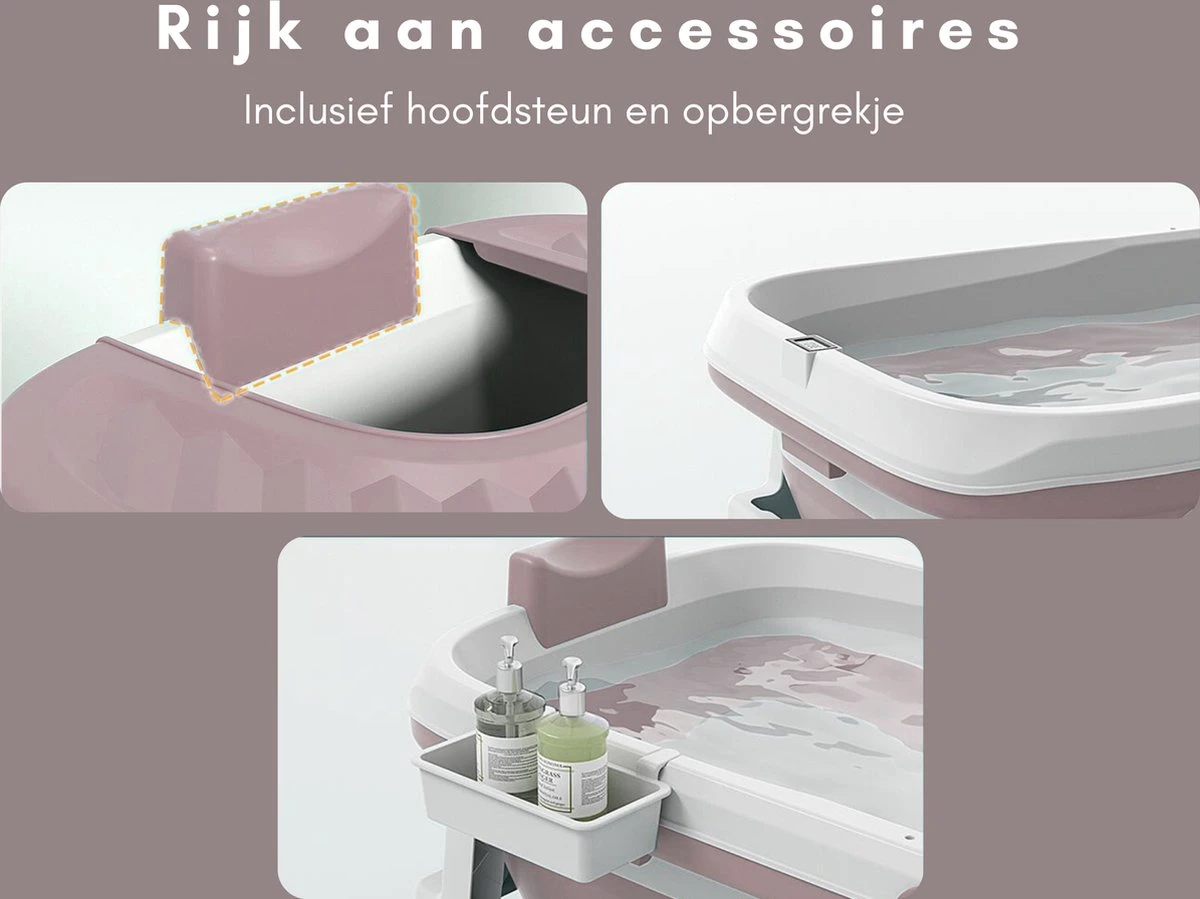 Livista® - Opvouwbaar Bad - Roze - Zitbad - Inklapbaar - Bath Bucket - 150 CM LANG - XL - Incl. Thermometer & Onderwater LED Lichten - Afbeelding 4