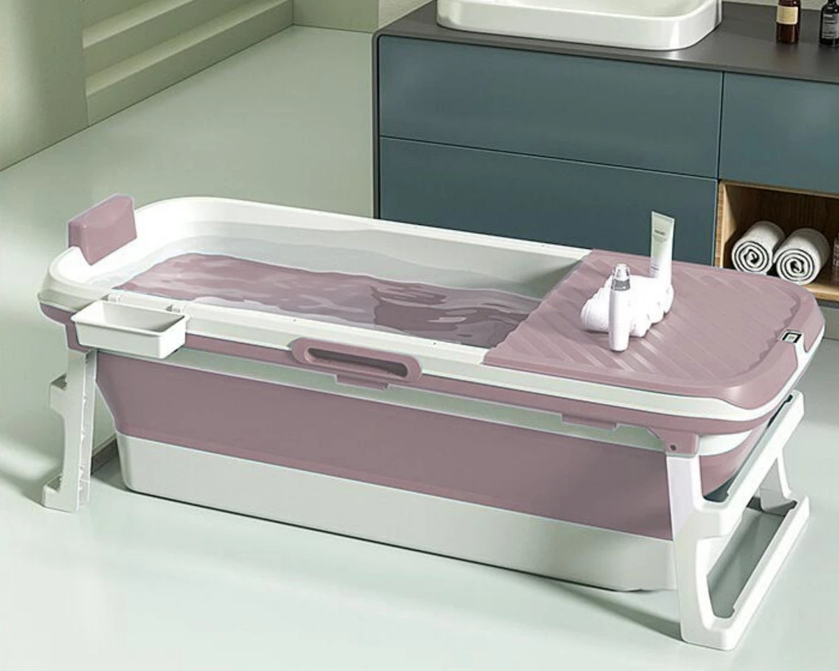 Livista® - Opvouwbaar Bad - Roze - Zitbad - Inklapbaar - Bath Bucket - 150 CM LANG - XL - Incl. Thermometer & Onderwater LED Lichten - Afbeelding 2