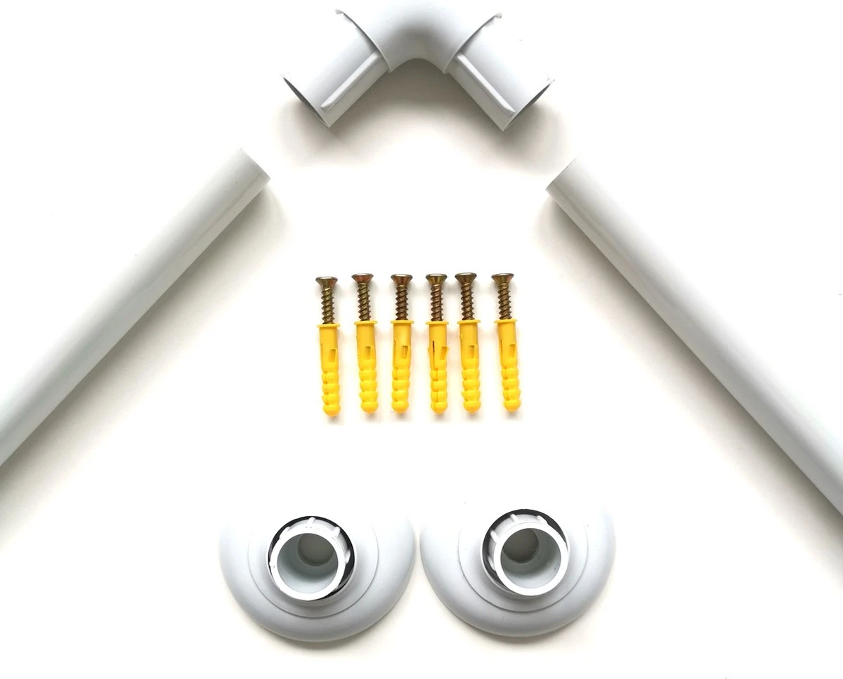 Papillon Douchegordijnstang - 90x90 Cm - Aluminium - Wit