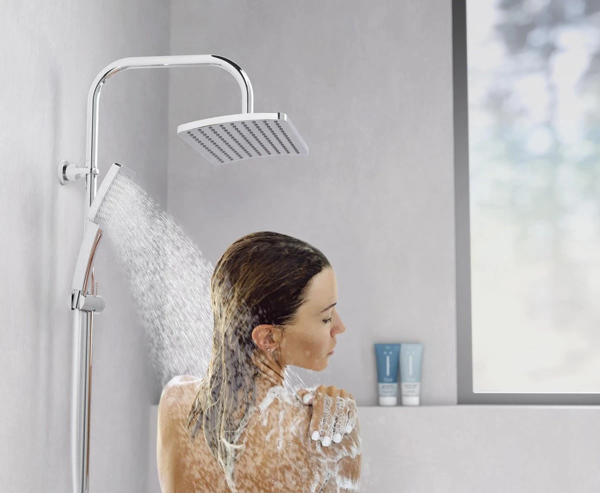 SCHÜTTE Mallorca Douchesysteem - Regendouche - 95 Cm Stang - Wandhouder In Hoogte Verstelbaar - Chroom - Afbeelding 4