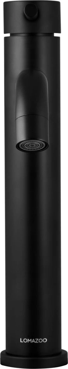 LOMAZOO Wastafelkraan Zwart Cardano - Zwarte Kraan - Badkamerkraan - Wastafel Mengkraan - Hoog - Afbeelding 11