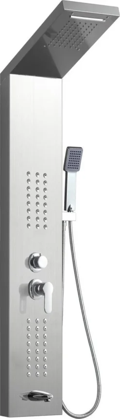 Badplaats Douchepaneel Toulon - RVS - Regendouche Met Mengkraan En Douchekop