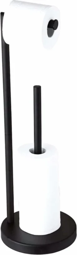 OMID HOME® Toiletrolhouder Staand- Toiletrolstandaard - Reserverolhouder - Geschikt Voor 4 Wc Rollen - Zwart Mat
