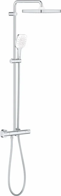 GROHE QuickFix Vitalio Start 250 Regendouche - □ 25 Cm - Vierkant - Met Thermostaatkraan - Chroom - EcoJoy Handdouche