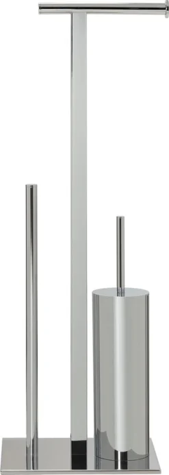 Sealskin Square Toiletbutler Vrijstaand - Toiletborstel Met Houder - Toiletrolhouder Zonder Klep - Reserverolhouder - Chroom