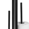 WENKO Toiletbutler Rivalta Zwart - Toiletborstel Met Houder, Toiletrolhouder En Reserverolhouder
