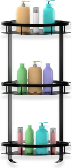 BrandtBergkamp Doucherek Zonder Boren – Badkamerrek – 3 Laags – Zwart