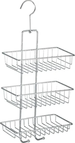 WENKO Doucherek Nivala 3-laags Chroom - Doucherek Zonder Boren - Doucherek Hangend