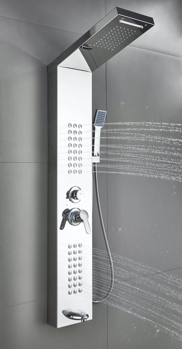 Badplaats Douchepaneel Toulon - RVS - Regendouche Met Mengkraan En Douchekop - Afbeelding 4