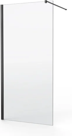 Saniclass Bellini Inloopdouche - Douchewand - 30x200cm - 8mm Veiligheidsglas - Anti Kalk - Mat Zwart