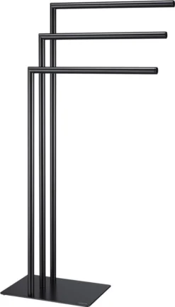 Sealskin Tube - Handdoekrek 3-armig Vrijstaand - Zwart