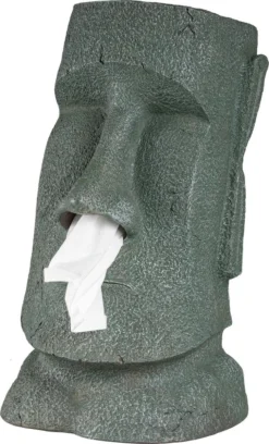 Rotary Hero® Moai - Tissue Box Houder Voor Zakdoeken Tissue Dispenser Cosmeticadoekjesbox - Voor Keuken Badkamer Slaapkamer - Rechthoekig - 18x19x31.5 Cm