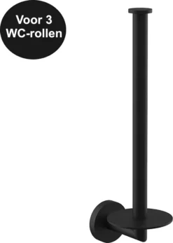 Wc Rolhouder Reserverolhouder Toiletrolhouder Voor 3 Rollen Zwart - Badkamer Accessoires - Hangend