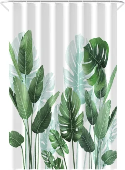 Loti Living Douchegordijn Anti Schimmel – Strelitzia - Inclusief Ringen – Waterdicht - Polyester - Douchegordijn 120x200 Cm