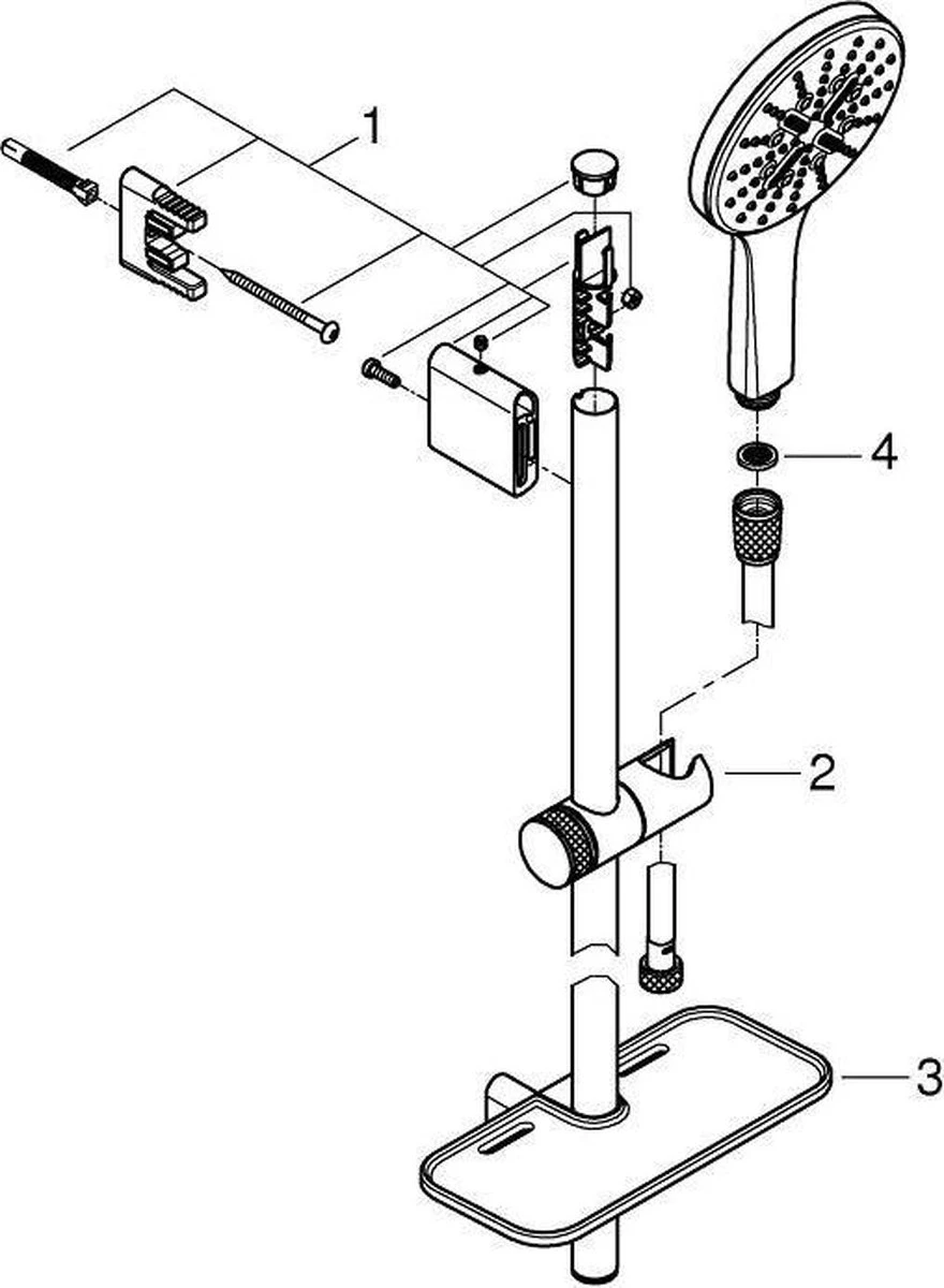 GROHE Rainshower SmartActive 130 Glijstangset - 60 Cm - Met Zeepschaal - Chroom - 26575000 - Afbeelding 13
