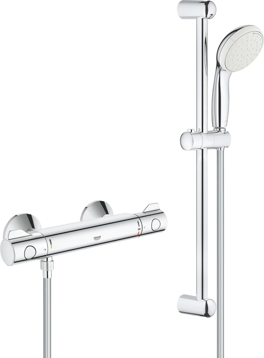 GROHE Grohtherm 800 Thermostatische Douchekraan - Met Doucheset - EcoJoy®- Chroom - 34565001