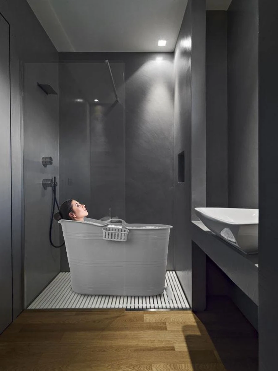 EKEO Zitbad - 210L - Mobiele Badkuip - Bath Bucket - Ijsbad- Tuinbad - Grijs - Afbeelding 6