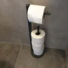 Luxe Toiletrolhouder - Toiletrolstandaard - Geschikt Voor 4 Wc Rollen - Metaal Zwart