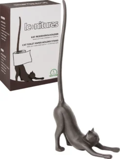 KAT Reserverolhouder - Toiletrolstandaard - Keukenrolhouder - WC Rolhouder Staand - Toiletrolhouder Staand - Reserverolhouders - Poes
