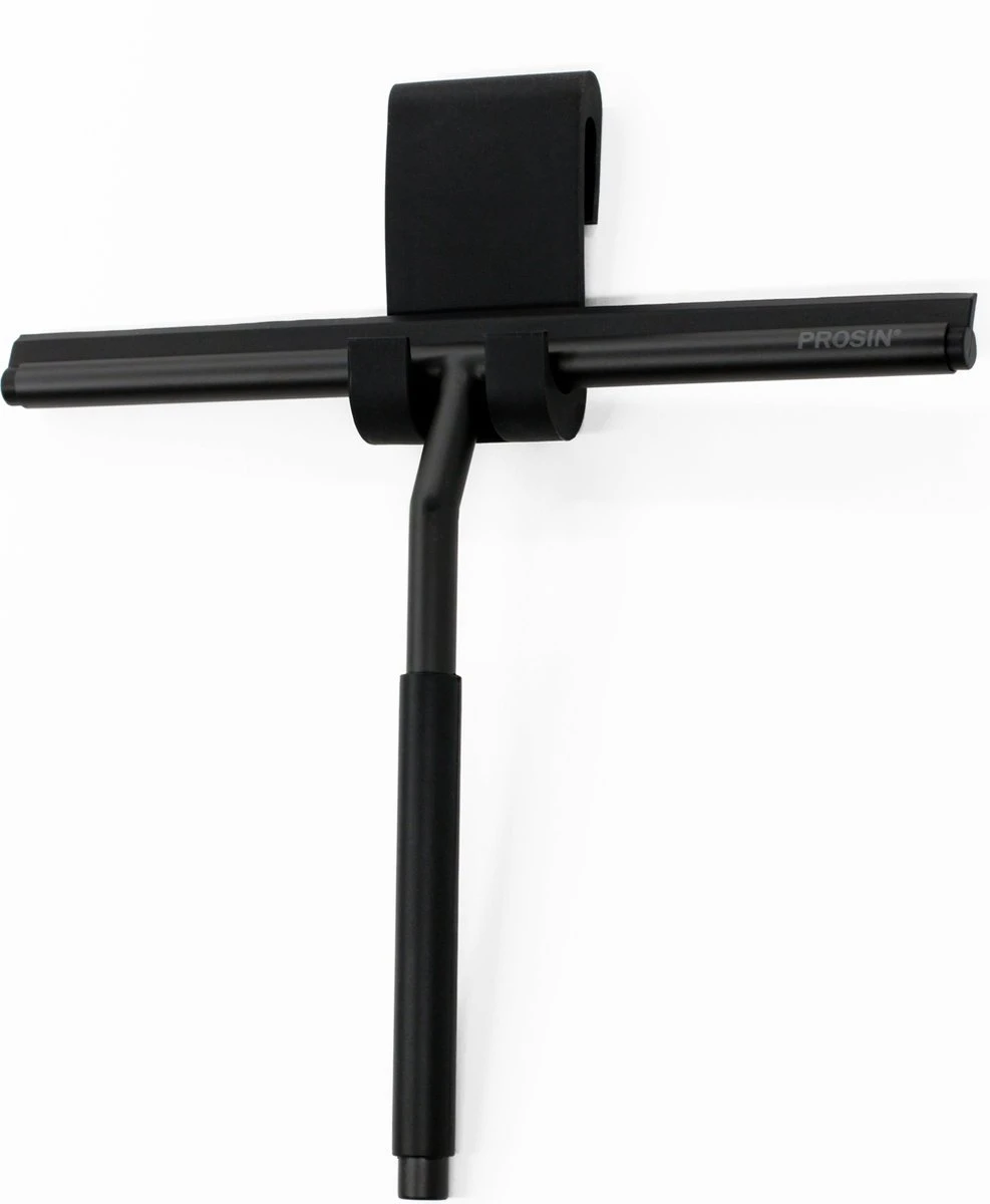 PROSIN - SET VAN VLOER + HANDWISSER - Raamwisser - Vloerwisser - Douchetrekker - Raamtrekker - Wisser - Mat Zwart - Wiper - Squeegee - Bathroom - Vloertrekker - Vloertrekker Met Steel - Floor Wiper - Aftrekker - RVS - Zwart - Design - Wisser - Afbeelding 4