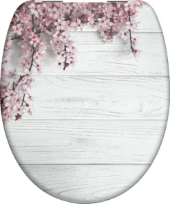 SCHÜTTE WC-Bril 82197 FLOWERS & WOOD - Duroplast - Soft Close - Verchroomde Scharnieren - Decor - 1-zijdige Print